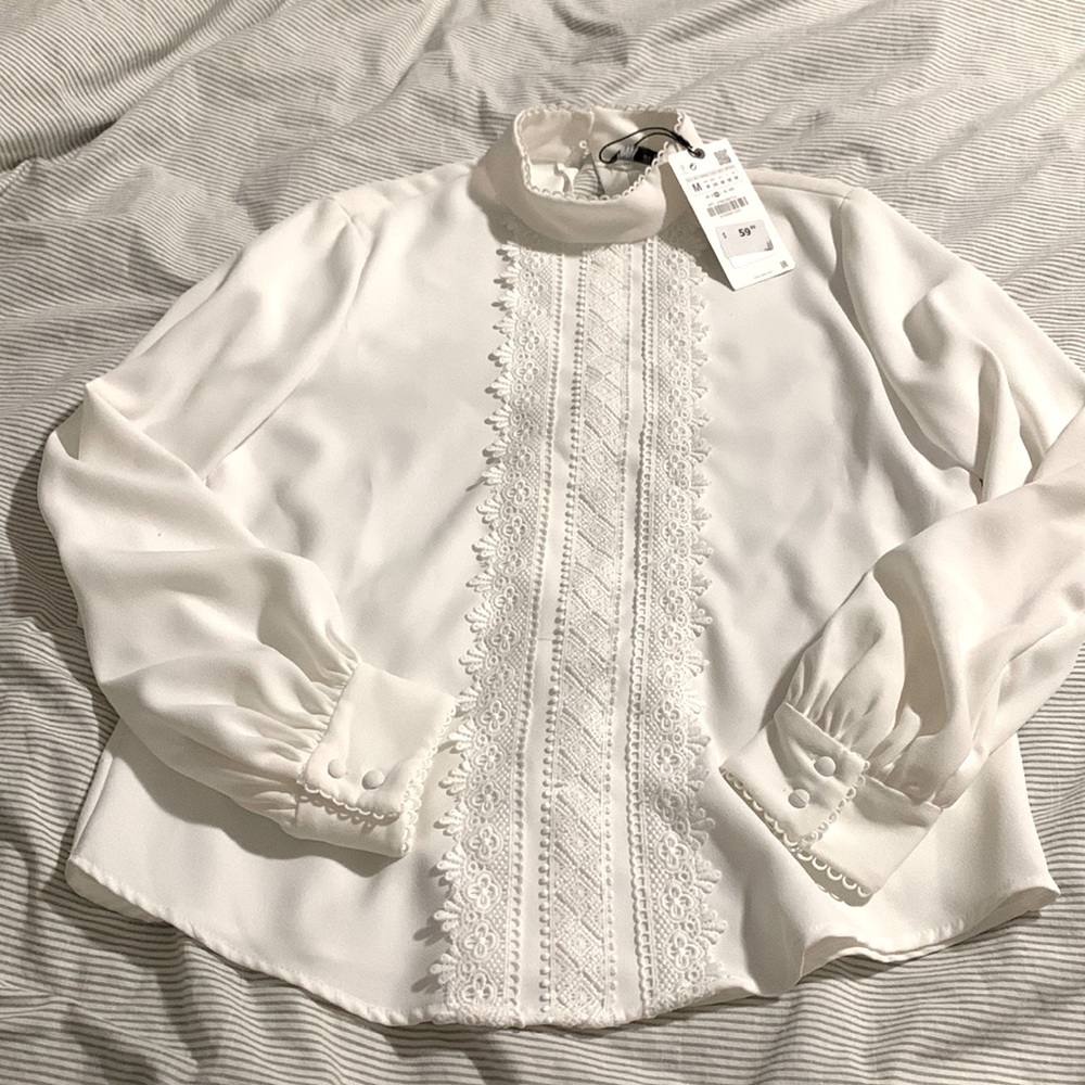 Zara White Blouse